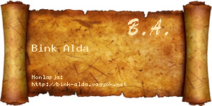Bink Alda névjegykártya